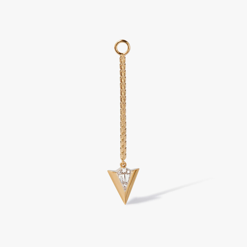 Deco 18ct Yellow Gold Diamond Long Arrow Earring Drop | Annoushka jewelley